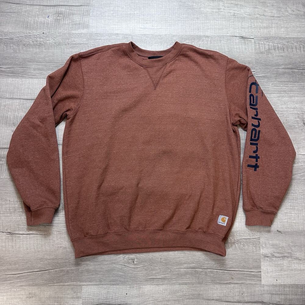 Carhartt Mens Loose Fit Midweight Crewneck Sweatshirt Burnt Orange Large TS3052